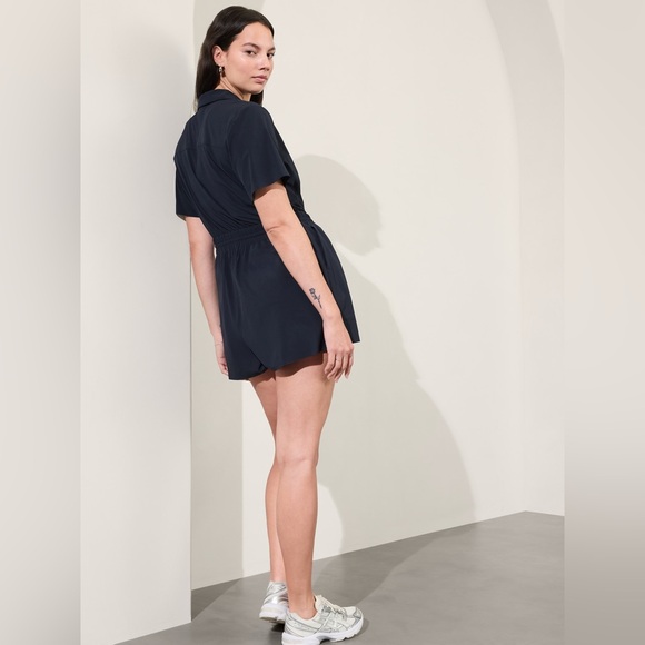 Athleta Avenue Romper Navy Blue - Picture 3 of 9